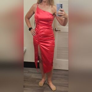 Emerald Sundae One Shoulder Pink Dress